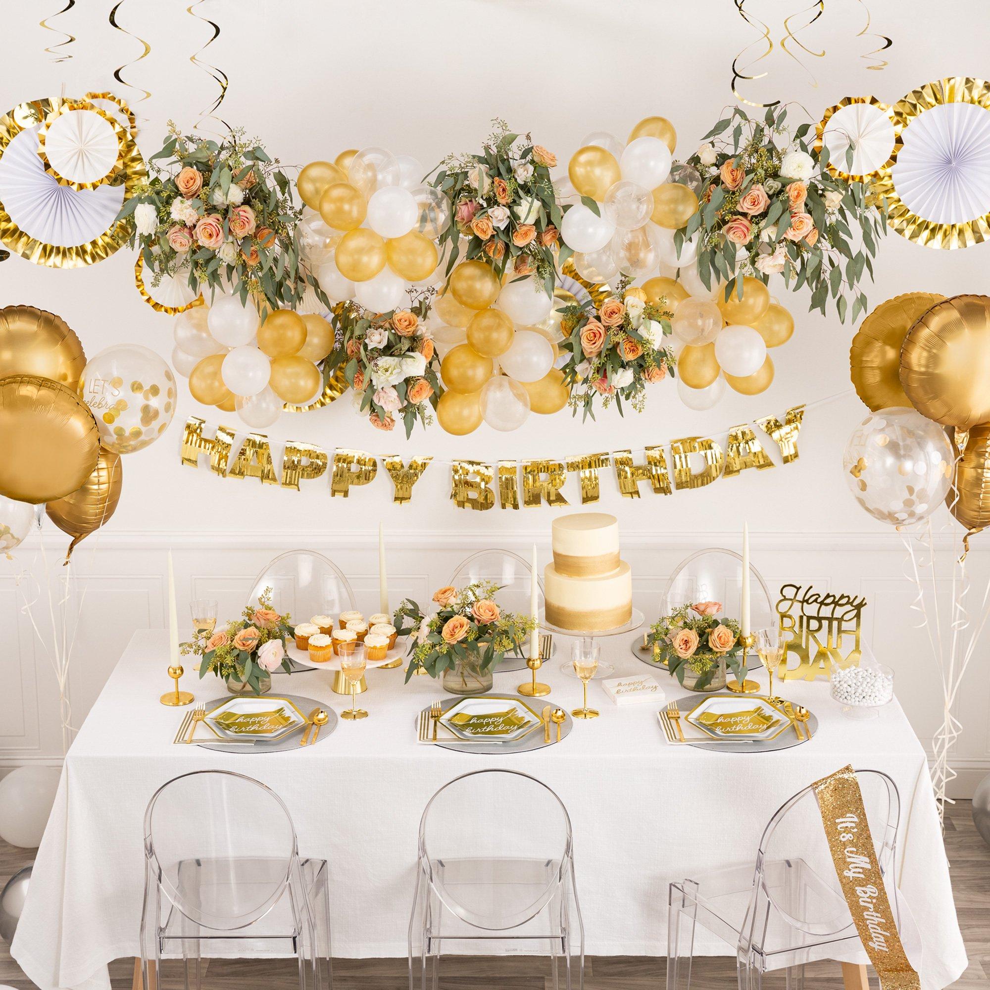 Gold And White Giant Balloons Birthday Golden Anniversary, 52% OFF